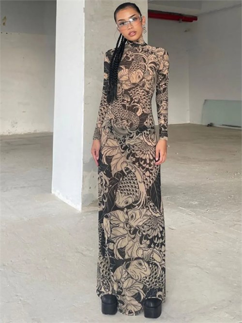 Платье полупрозрачное сетка в пол SeDress-kleopatra