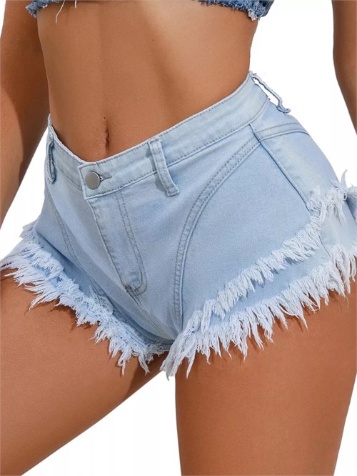 Шорты джинсовые короткие с бахромой SeShorty-bahroma
