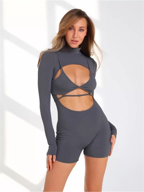 Комбинезон для танцев и фитнеса Kombez-love-grey