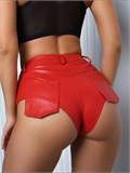 Кожаные мини шорты SeShorty-koga-red