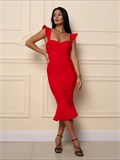 Платье футляр вечернее бандажное SeDress-fish-red