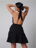 Платье летнее черное короткое с открытой спиной SeDress-leto-black
