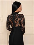 Платье футляр вечернее бандажное SeDress-long-ruk-black