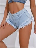 Шорты джинсовые короткие с бахромой ZZSeShorty-bahroma