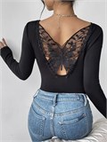 Лонгслив женский coquette с красивой спиной SeTop-butterfly-black