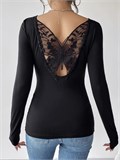 Лонгслив женский coquette с красивой спиной SeTop-butterfly-black