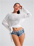 туника прозрачная лонгслив накидка на купальник SeTop-beach-white