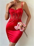 Платье мини атласное ZZSeDress-rose