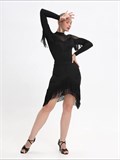 Боди для танцев с бахромой SeBody-latina-black