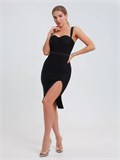 Бандажное платье футляр черное Se-Dress-tulip-black