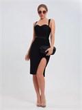 Бандажное платье футляр черное Se-Dress-tulip-black