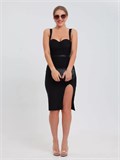Бандажное платье футляр черное Se-Dress-tulip-black