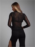 Прозрачная водолазка со стразами SeTop-shine-black