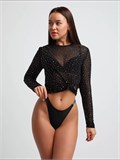 Прозрачная водолазка со стразами SeTop-shine-black