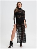 Платье прозрачное из кружева длинное SeDress-gipurlong-black
