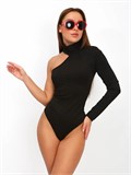 Боди для танцев и повседневной носки с одним рукавом Body-1rukav-black