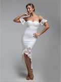 Бандажное платье футляр вечернее свадебное SeDress-Wedding-white