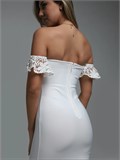 Бандажное платье футляр вечернее свадебное SeDress-Wedding-white