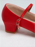 Туфли для народных танцев на широком каблуке с ремешком Folk-dance-red